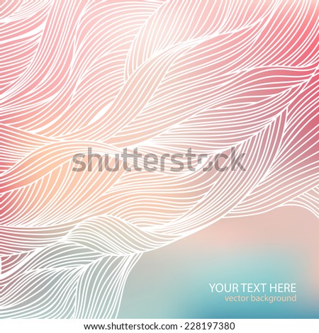 Festive vector background. Pastel colors. Hand-drawn waves pattern.