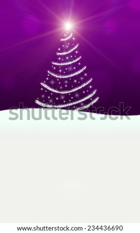 greeting card christmas tree  snow turquoise