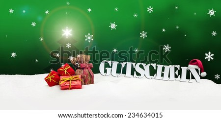 Christmas voucher Gutschein card gifts snow