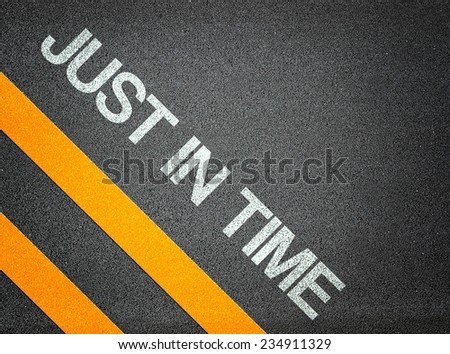 Just in time Text Writing Road Asphalt Word Floor Ground