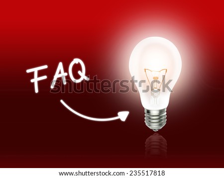 FAQ Bulb Lamp Energy Light red Background Idea