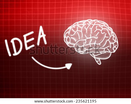 idea brain background knowledge science blackboard red light
