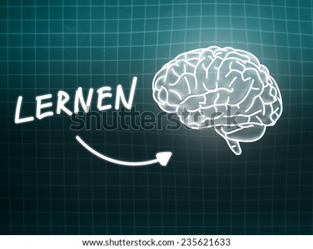 Lernen brain background knowledge science blackboard turquoise light