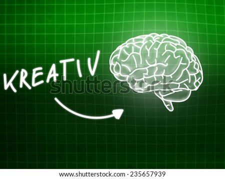 Kreativ brain background knowledge science blackboard green light