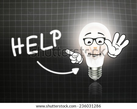 Help Bulb Lamp Energy Light blackboard Background Idea