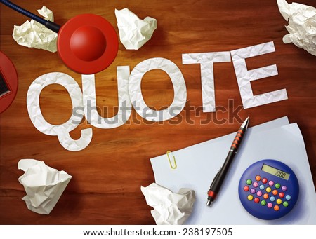 quote desktop memo calculator office think organize