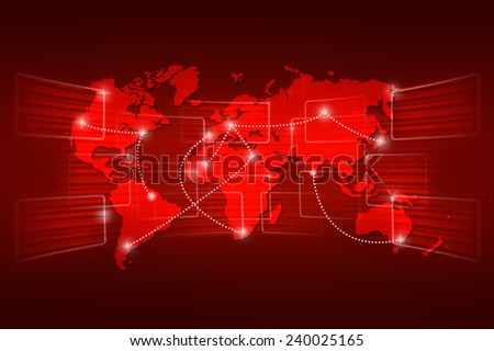 World map geography world order background shipping global red