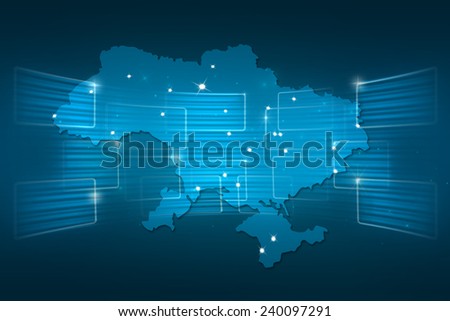 Ukraine Map World map News Communication logistics blue