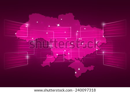 Ukraine Map World map News Communication logistics pink