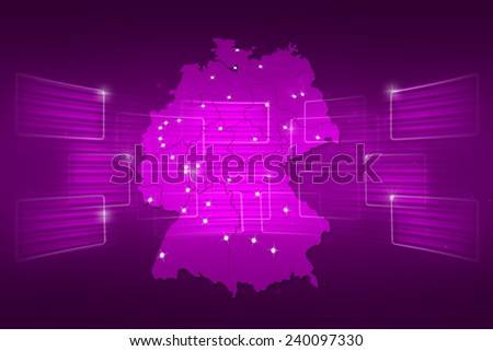 Germany Map World map News Communication logistics purple
