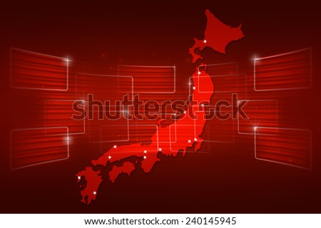 Japan Map World map News Communication delivery red