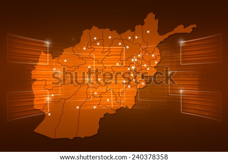 afghanistan Map World map News Communication delivery gold yellow