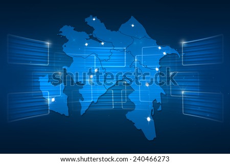 Azerbaijan Map World map News Communication delivery blue