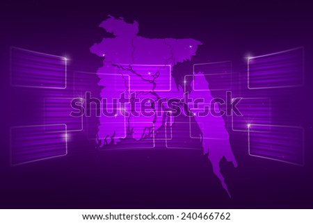 Bangladesh Map World map News Communication delivery purple