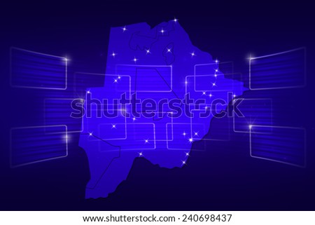 Botswana Map World map News Communication delivery blue