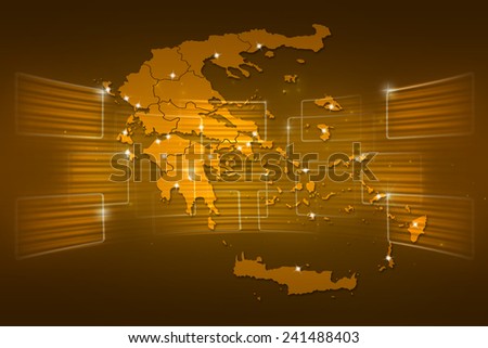 Greece Map World map News Communication delivery gold yellow