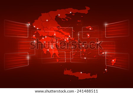 Greece Map World map News Communication delivery red