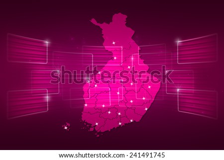 Finland Map World map News Communication delivery pink