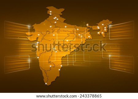 India Map World map News Communication delivery yellow gold