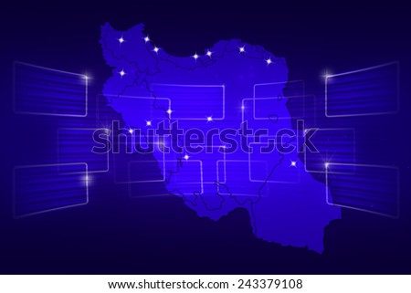Iran Map World map News Communication delivery blue