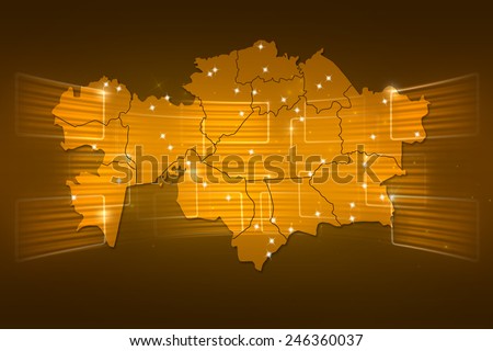 Kazakhstan Map World map News Communication delivery yellow gold