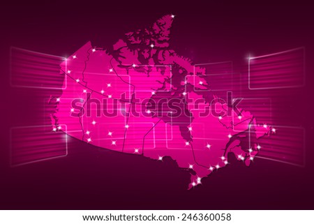 Canada Map World map News Communication delivery pink