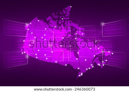 Canada Map World map News Communication delivery purple