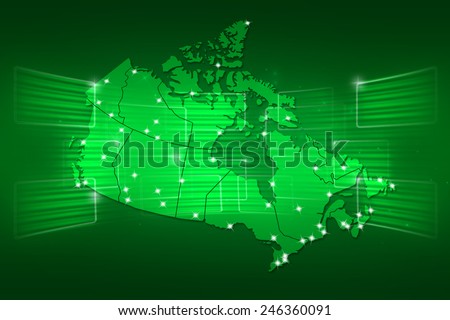 Canada Map World map News Communication delivery green