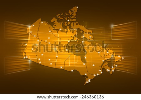 Canada Map World map News Communication delivery yellow gold