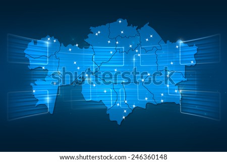 Kazakhstan Map World map News Communication delivery blue