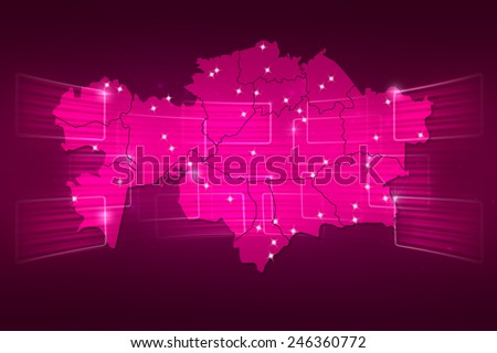 Kazakhstan Map World map News Communication delivery pink