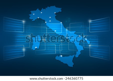 Italy Map World map News Communication delivery blue