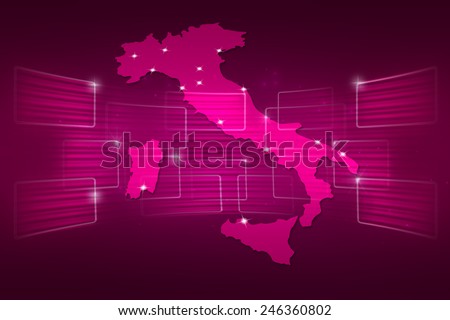 Italy Map World map News Communication delivery pink