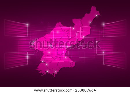 North Korea Map World map News Communication delivery pink