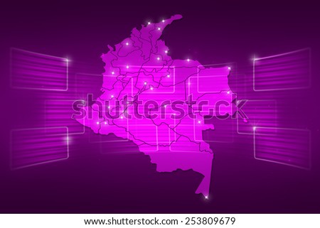 Colombia Map World map News Communication delivery purple