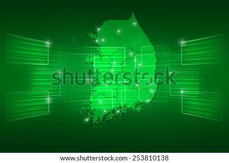 South Korea Map World map News Communication delivery green