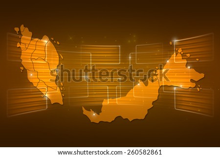 Malaysia Map World map News Communication delivery yellow orange
