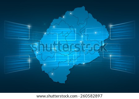 Lesotho Map World map News Communication delivery blue