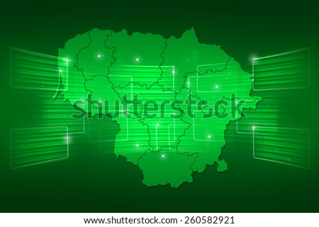 Lithuania Map World map News Communication delivery green