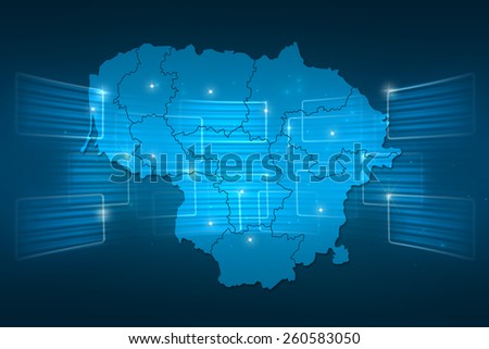 Lithuania Map World map News Communication delivery blue