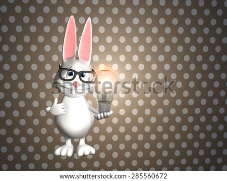 Bunny clever knowledge bulb idea