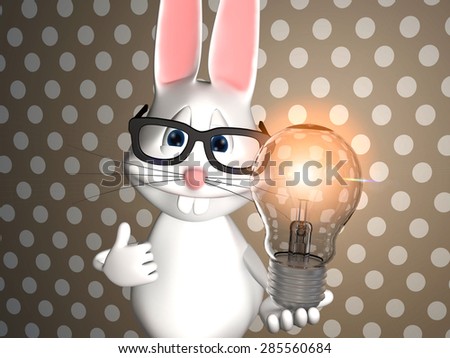 Bunny clever knowledge bulb idea