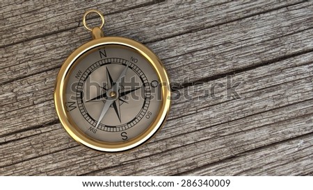 Gold Compass Navigation Travel World Destination