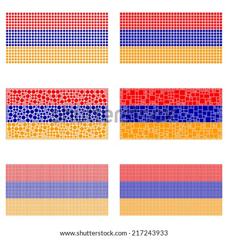 Mosaic Armenia flag set - jpeg version