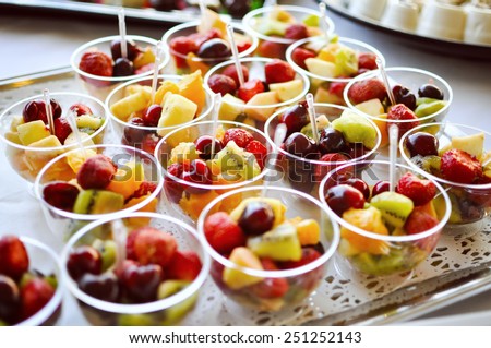 Catering food, fruit desert