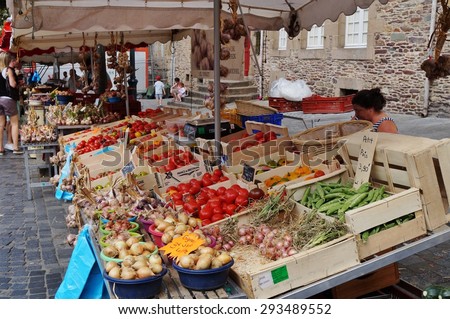 RENNES, FRANCE -4 JULY 2015- Founded in 1622, the Marche des Lices, a weekly farmers market in the Brittany capital, is the third largest market in France with more than 290 vendors.