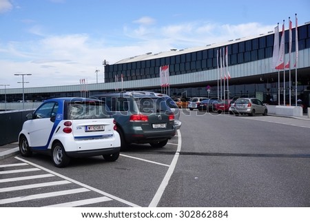 VIENNA, AUSTRIA -29 JUNE 2015- The Vienna International Airport, or Flughafen Wien-Schwechat (VIE), is the largest airport in Austria and a hub for Austrian Airlines (OS).