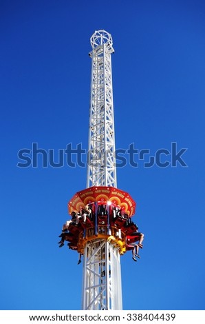 SYDNEY, AUSTRALIA -19 DECEMBER 2014- The Luna Park amusement park located at Milsons Point on the northern shore of Sydney Harbor  in Sydney, New South Wales, Australia.