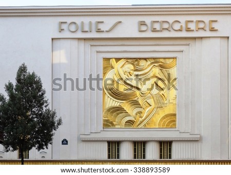 PARIS, FRANCE -10 AUGUST 2015- The Folies Bergeres is a musical theater located in the 9th arrondissement of the French capital.