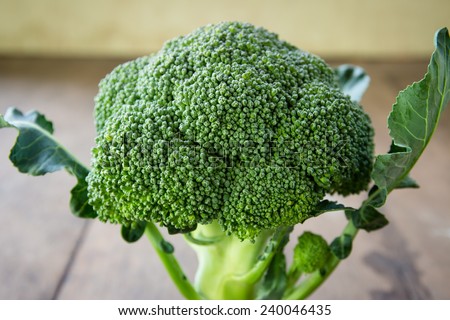 Fresh raw broccoli on table,organic vegetable